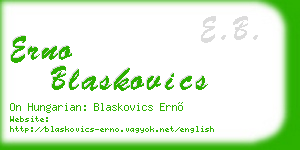 erno blaskovics business card
